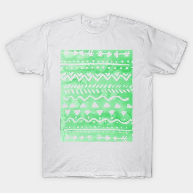 Loose bohemian pattern - green T-Shirt by wackapacka